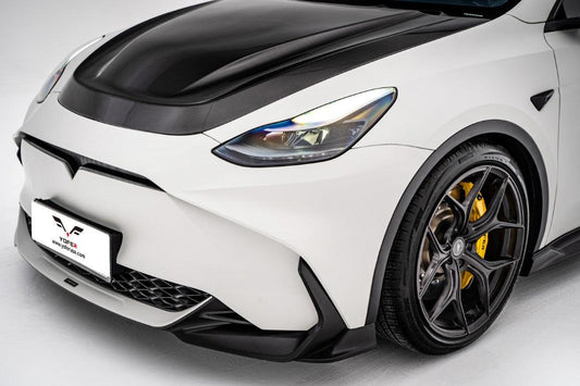 Tesla Model Y / Performance 2021-ON with Aftermarket Parts - Loong Flames Max Front Bumper PP from Yofer USA