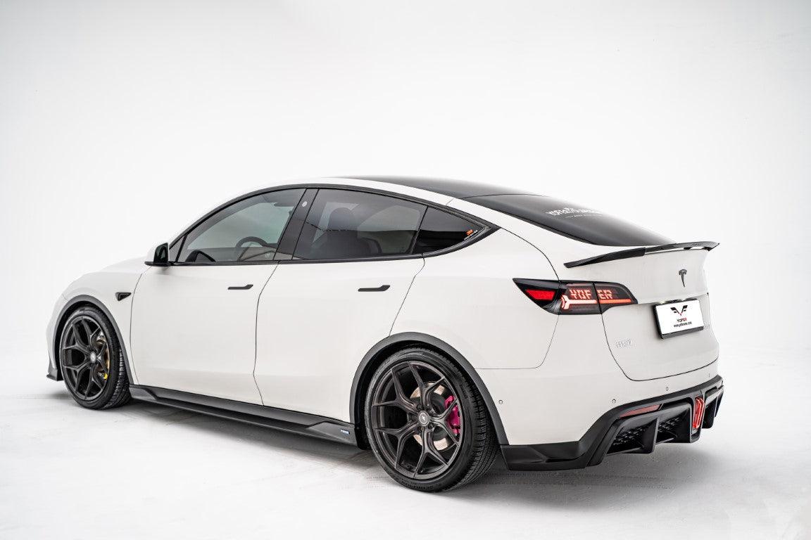 Tesla Model Y / Performance 2021-ON with Aftermarket Parts - Loong Flames Max Side Skirts PP from Yofer USA