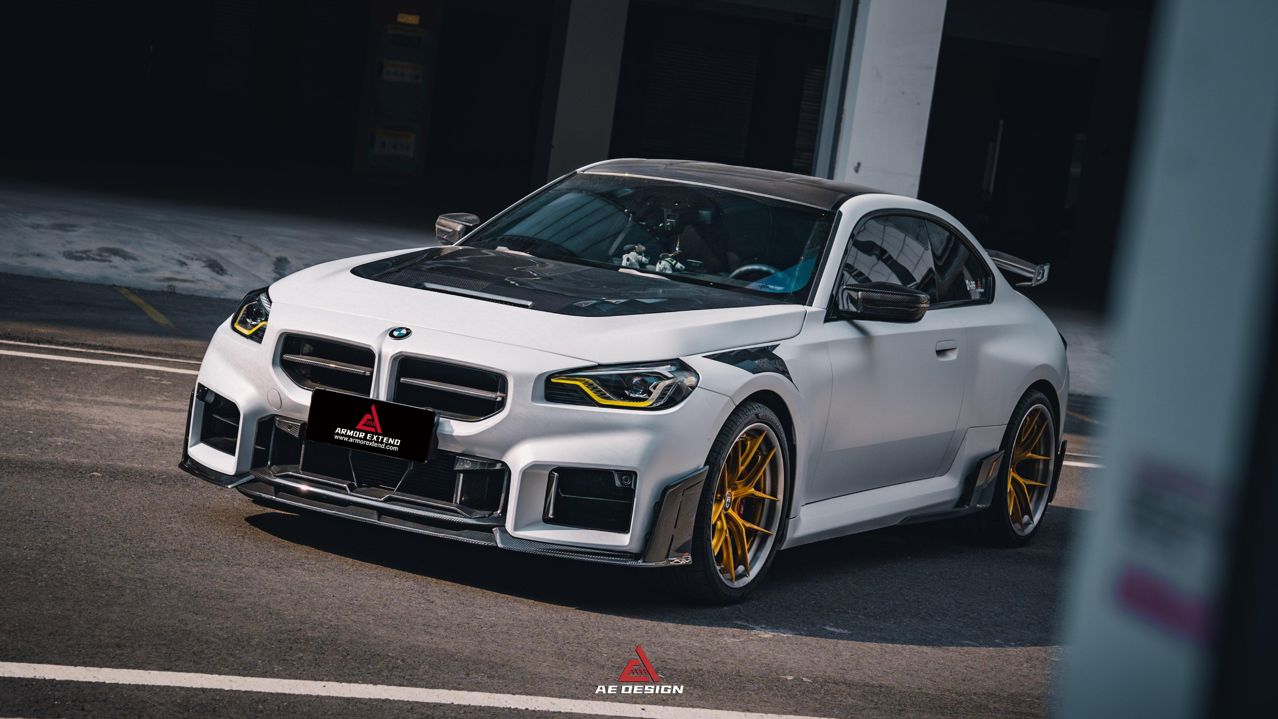 BMW M2 & M2C G87 2023 2024?with Aftermarket Parts - AE V2 Style Front Fenders Carbon Fiber from ArmorExtend