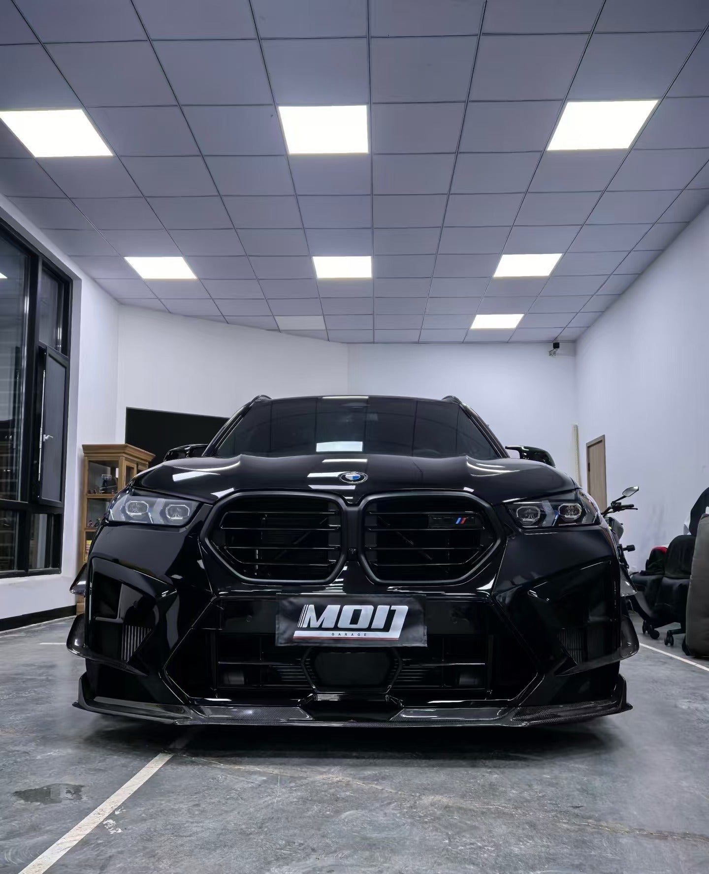 BMW X5M X5MC F95 & X6M X6MC F96 2024-ON (LCI) With Aftermarket Parts - AE Style Front Lip Carbon Fiber?from ArmorExtend