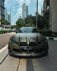 BMW M3 G80 G81 2021-ON & M4 G82 G83 2021-ON With Aftermarket Parts - Front Lip & Upper Lip Trim Replacement Pre-preg Carbon Fiberfrom Karbel Carbon