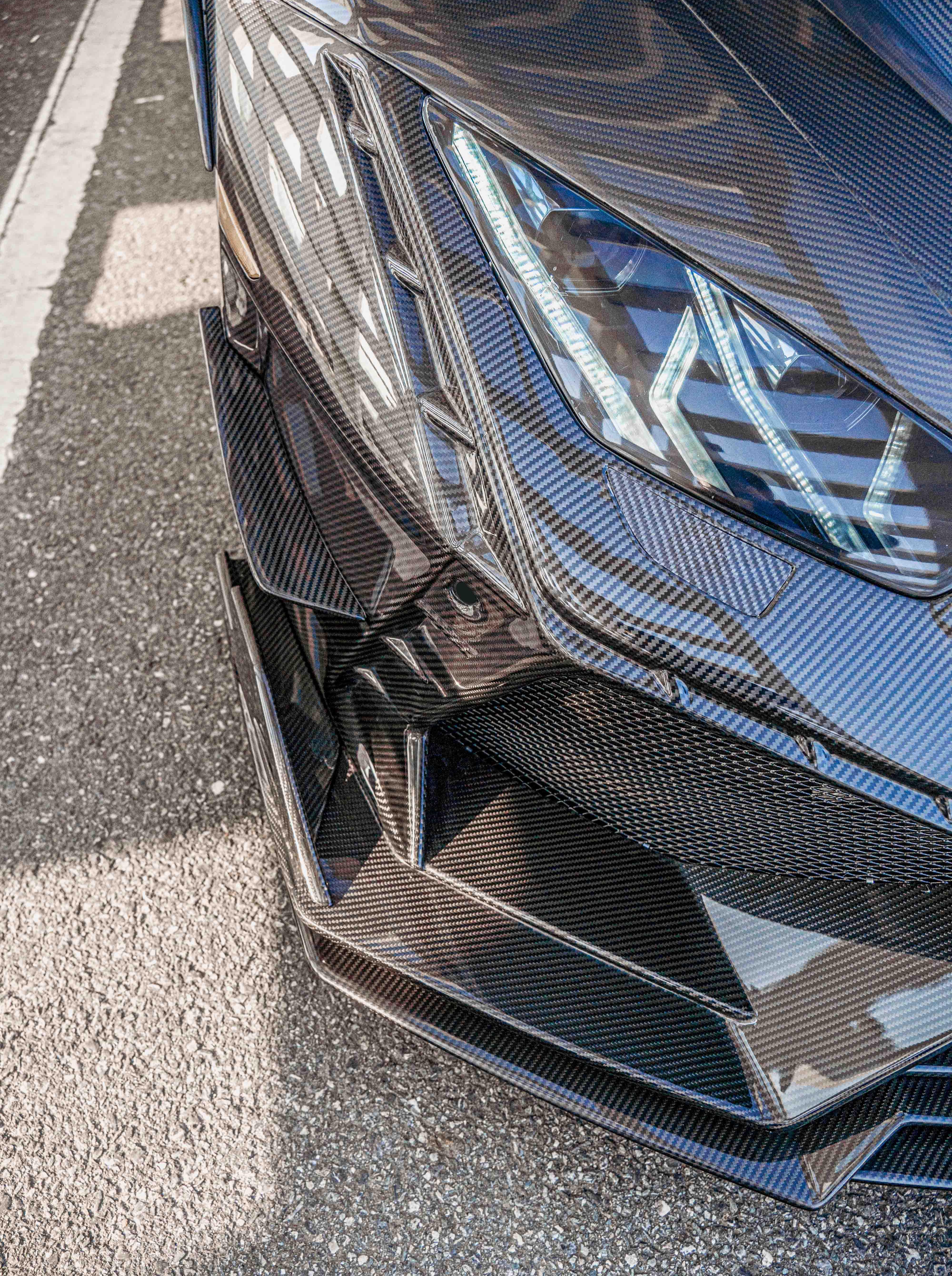 Lamborghini Huracan LP580 LP610 Evo RWD AWD Tecnica Performante 2015 2016 2017 2018 2019 2020 2021 2022 2023 2024 with Aftermarket Parts - Front Canards Pre-preg Carbon Fiber / FRP from CMST Tuning