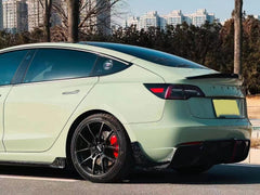 Tesla Model 3/P 2017-2023 with Aftermarket Parts - Rear Spoiler Pre-preg Carbon Fiber from Karbel Carbon