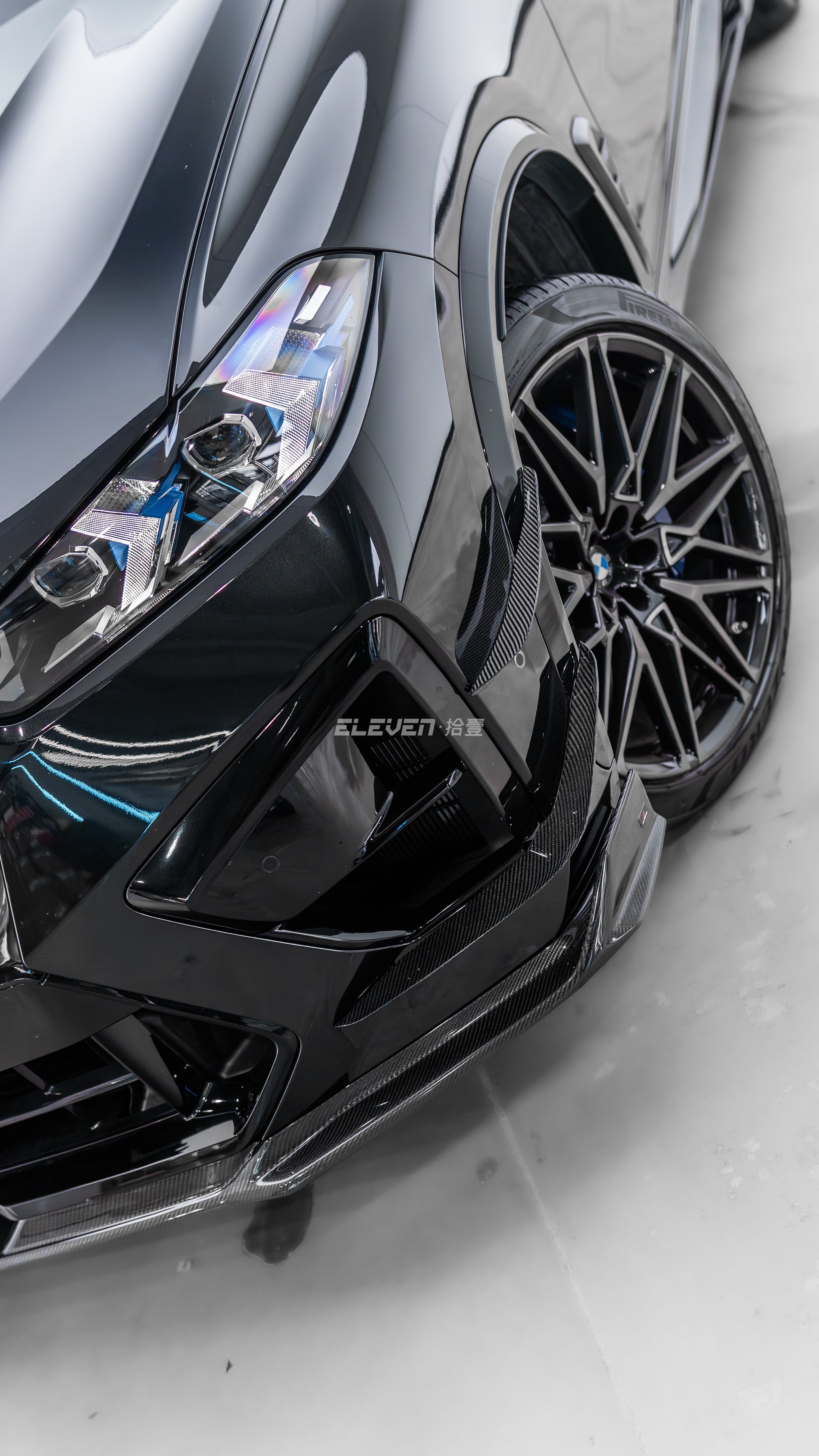 BMW X5M X5MC F95 & X6M X6MC F96 2024-ON (LCI) With Aftermarket Parts - AE Style Front Lip Carbon Fiber?from ArmorExtend
