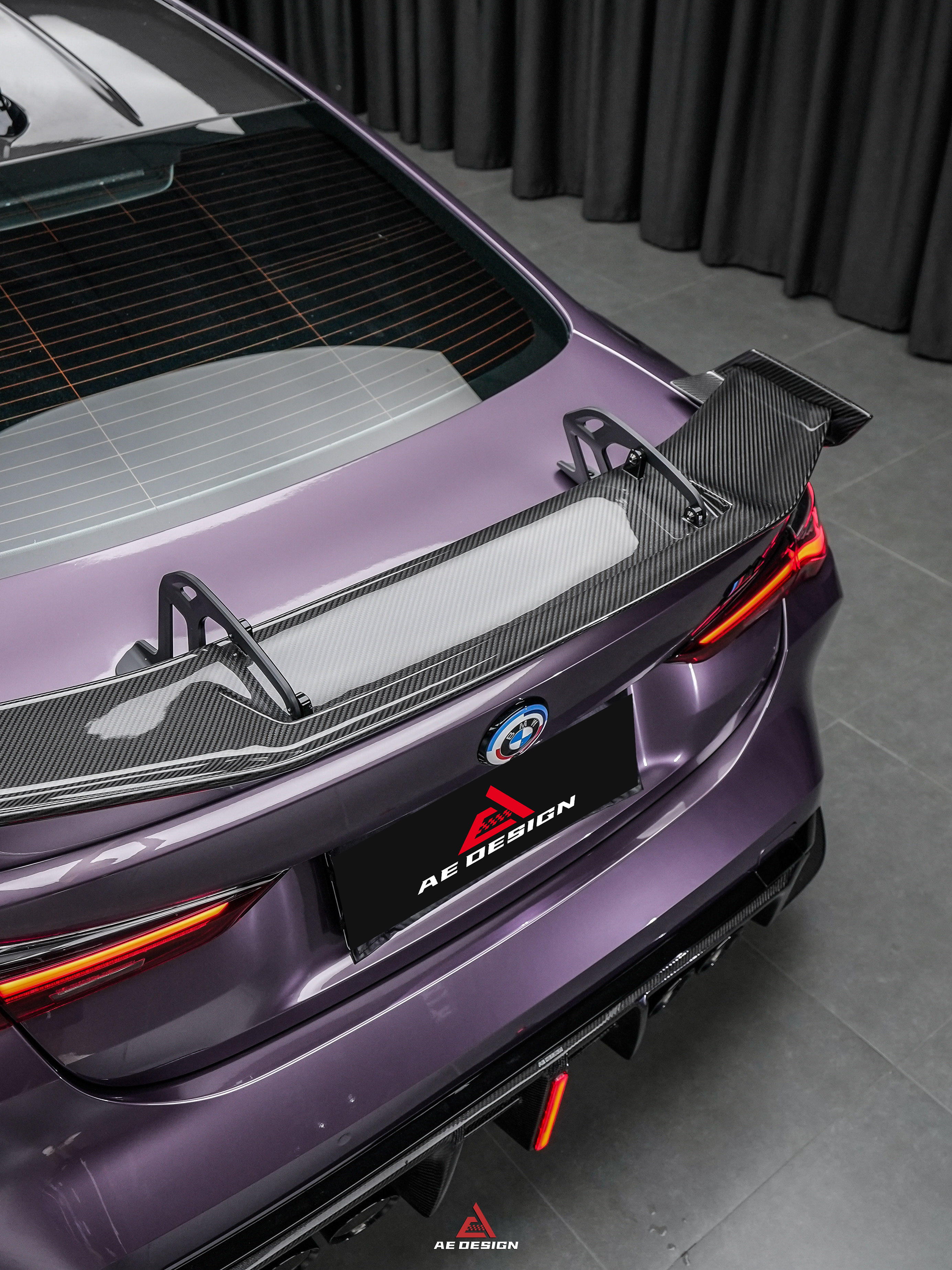 BMW M3 G80 G81 2021 2022 2023 2024 & M4 G82 G83 2021 2022 2023 2024 with Aftermarket Parts - AE V2 Style?Rear Diffuser & Canards Carbon Fiber from ?ArmorExtend