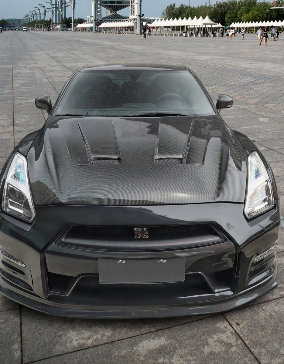 Nissan GTR Nismo T-Spec Premium Pure 2017-2024?(for installation on 2008-2016 vehicles, 2017-2024 front bumper is recommended) with Aftermarket Parts - LBV3 Style Hood Bonnet Carbon Fiber / FRP from Aero Republic