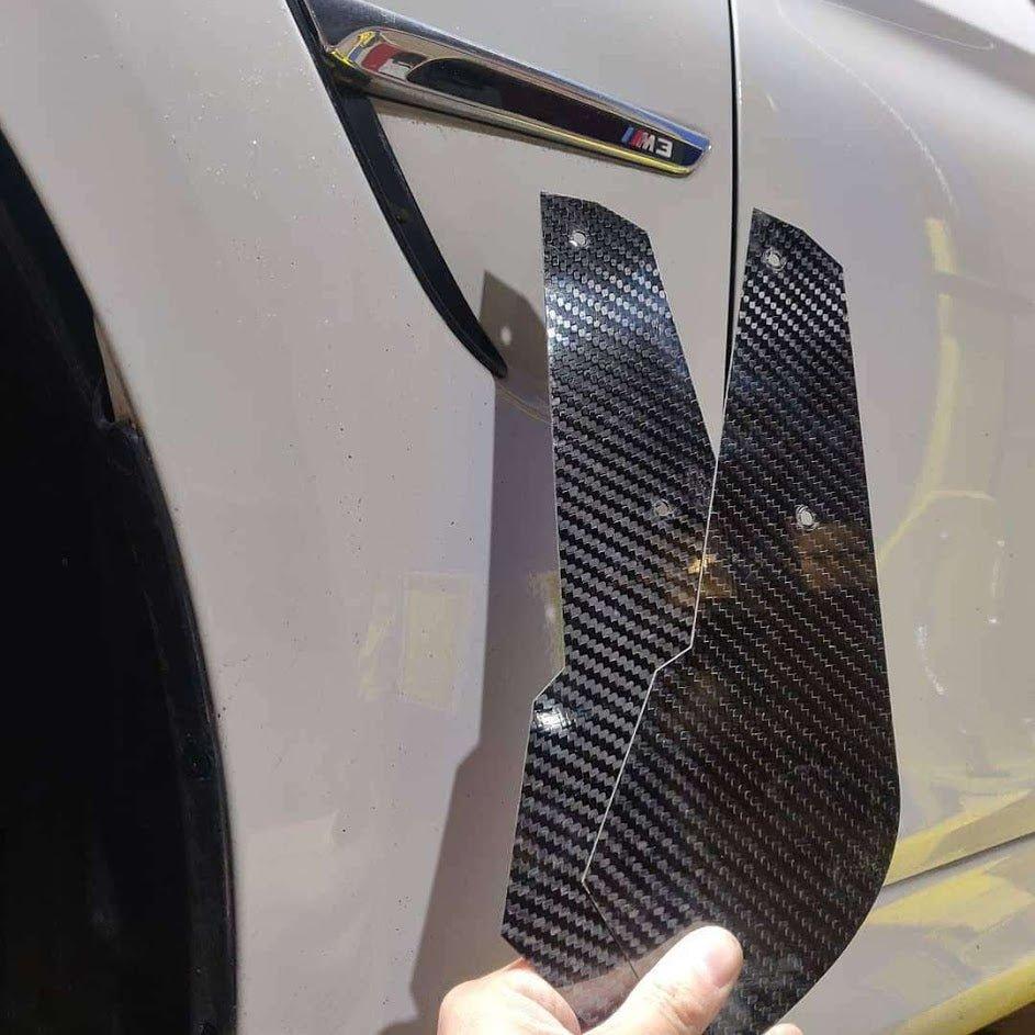 Universal Rally Style Mud Flaps – Carbon Fiber Effect Splash Guards (4-Piece Set) By XUKEY