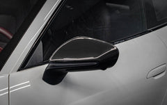 Porsche 911 992.1 Carrera Base/S/T/4/4S/Targa 4/ Targa 4S/GTS/Turbo/Turbo S/GT3/GT3RS 2020-2024 & 911 992.2 Carerra Base/S/T/4/4S/Targa 4/ Targa 4S/GTS/Turbo/Turbo S/GT3/GT3RS 2025-ON & Taycan 9J1 Sedan/Cross Turismo RWD/4S/GTS/Turbo/Turbo S 2020-ON with Aftermarket Parts - OEM Style Mirror Cap Dry Pre-preg Carbon Fiber from Aero Republic