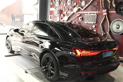 Audi S6 A6 C8 2019 2020 2021 2022 2023 2024 with Aftermarket Parts - M4 Style Rear Lip Spoiler Pre-preg Carbon Fiber from Aero Republic