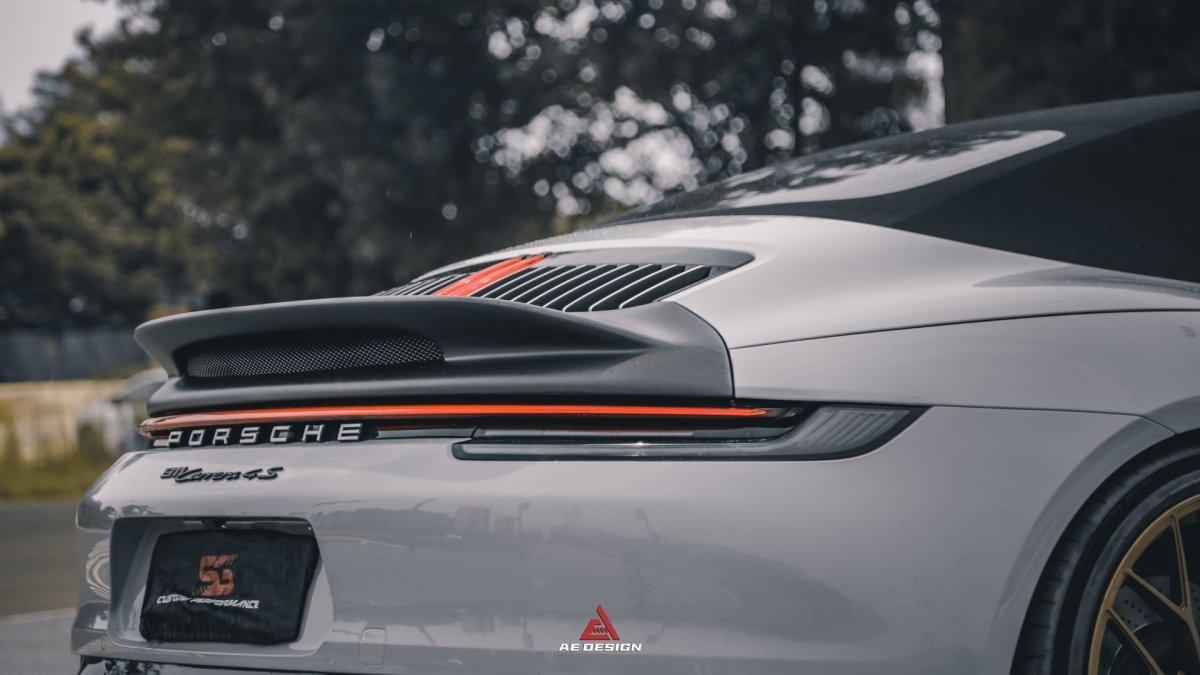 Armorextend AE Design Carbon Fiber Ducktail Spoiler for Porsche 992 Convertible Carrera & 4 & S & 4S - Performance SpeedShop