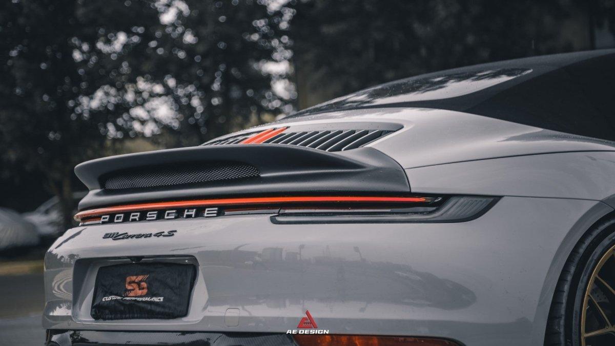 Armorextend AE Design Carbon Fiber Ducktail Spoiler for Porsche 992 Convertible Carrera & 4 & S & 4S - Performance SpeedShop