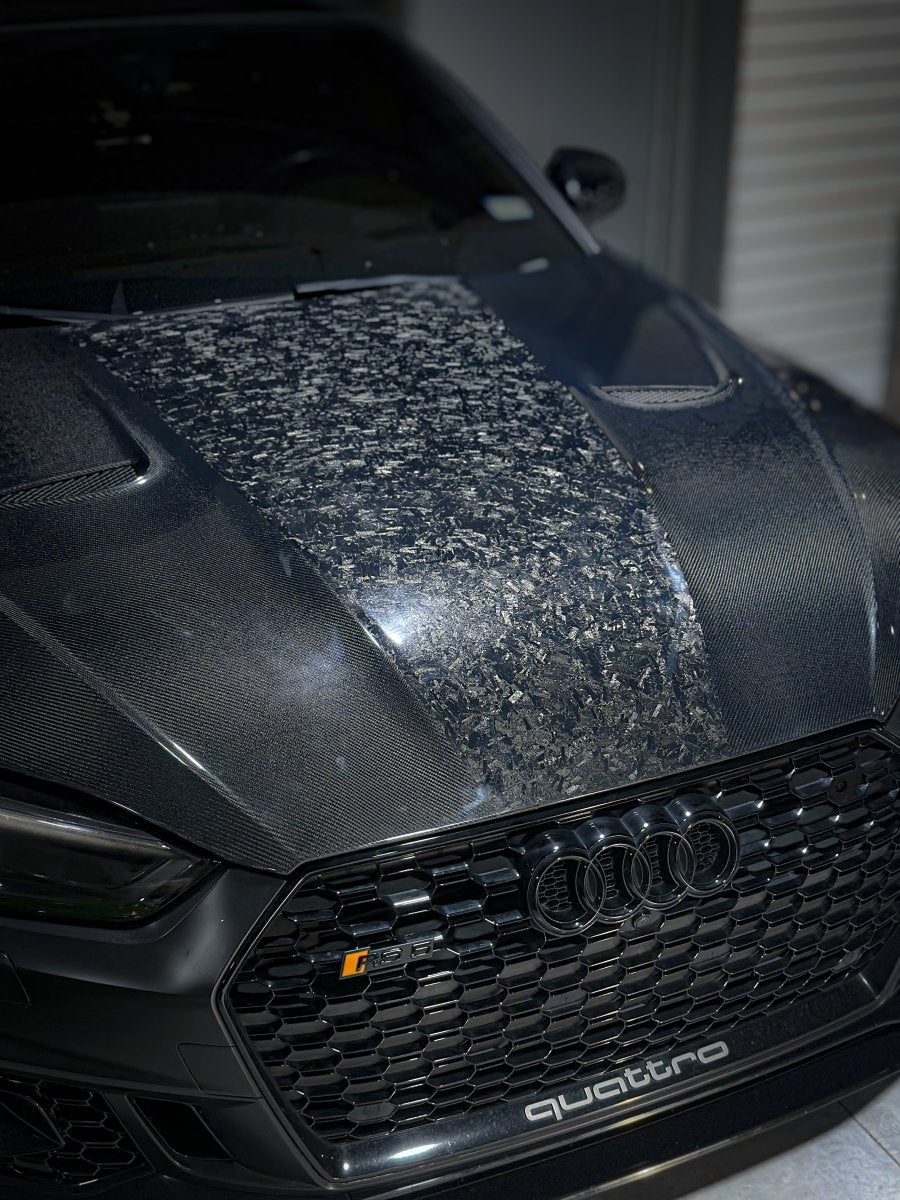 Audi RS5 S5 A5 B9 B9.5 2017 2018 2019 2020 2021 2022 2023 2024 with Aftermarket Parts - AE Style Hood Bonnet Carbon Fiber from?ArmorExtend