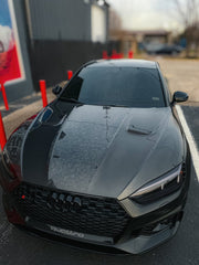 Audi RS5 S5 A5 B9 B9.5 2017 2018 2019 2020 2021 2022 2023 2024 with Aftermarket Parts - AE Style Hood Bonnet Carbon Fiber from?ArmorExtend