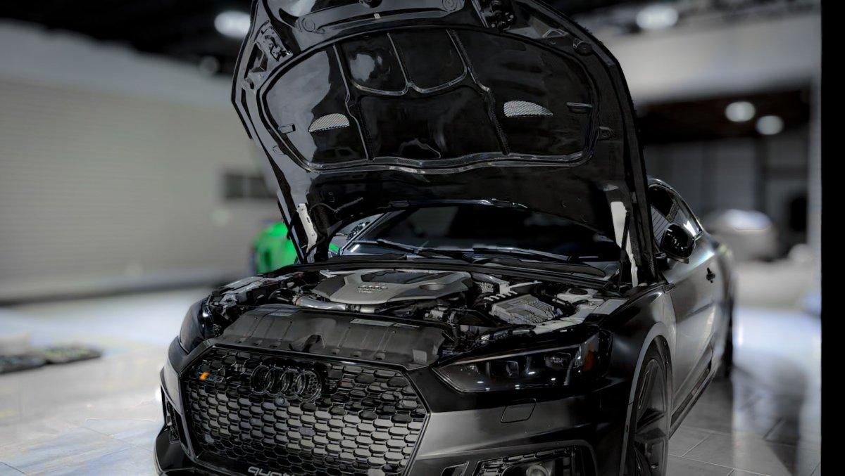 Audi RS5 S5 A5 B9 B9.5 2017 2018 2019 2020 2021 2022 2023 2024 with Aftermarket Parts - AE Style Hood Bonnet Carbon Fiber from?ArmorExtend
