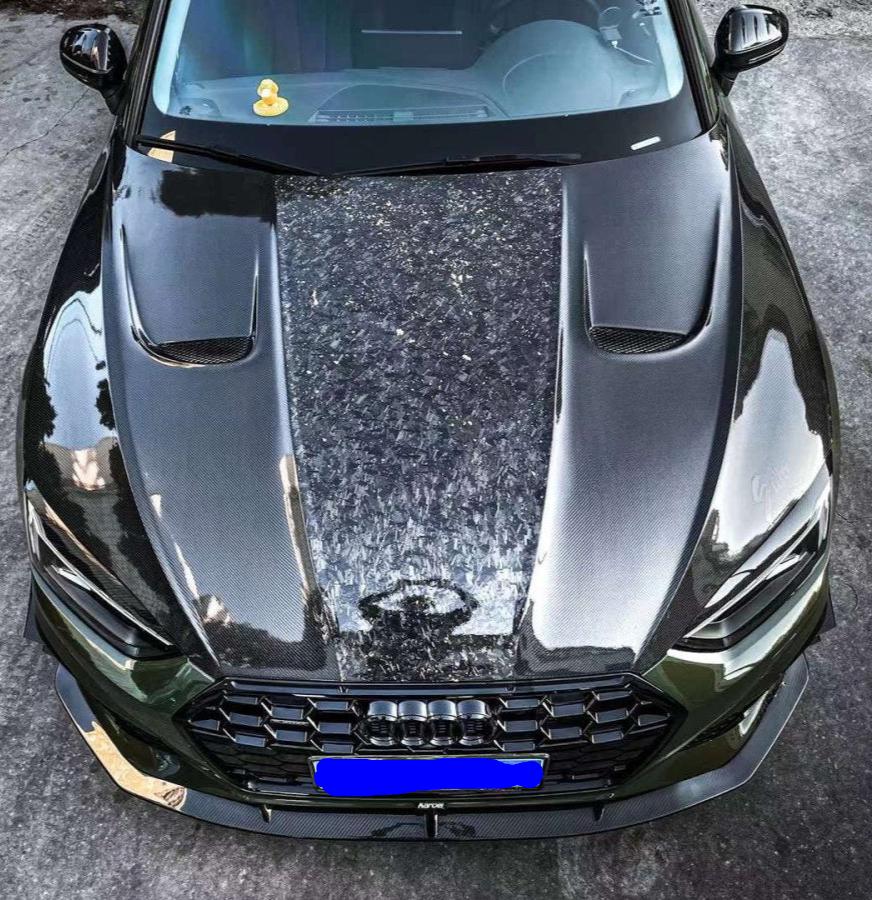 Audi RS5 S5 A5 B9 B9.5 2017 2018 2019 2020 2021 2022 2023 2024 with Aftermarket Parts - AE Style Hood Bonnet Carbon Fiber from?ArmorExtend
