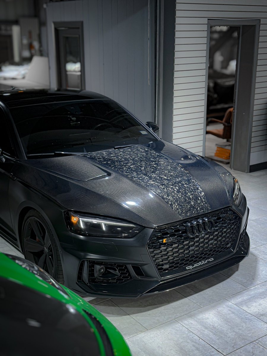 Audi RS5 S5 A5 B9 B9.5 2017 2018 2019 2020 2021 2022 2023 2024 with Aftermarket Parts - AE Style Hood Bonnet Carbon Fiber from?ArmorExtend