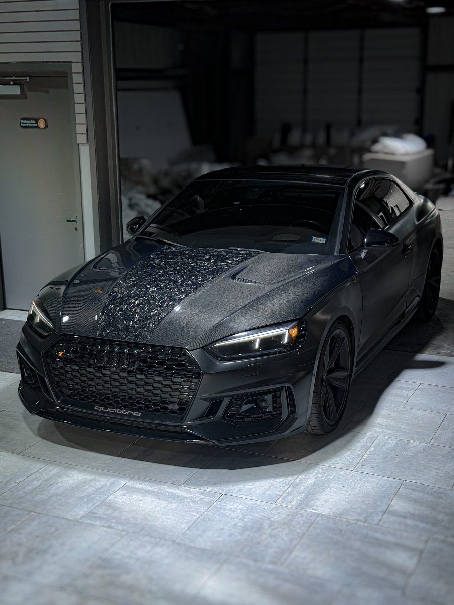 Audi RS5 S5 A5 B9 B9.5 2017 2018 2019 2020 2021 2022 2023 2024 with Aftermarket Parts - AE Style Hood Bonnet Carbon Fiber from?ArmorExtend