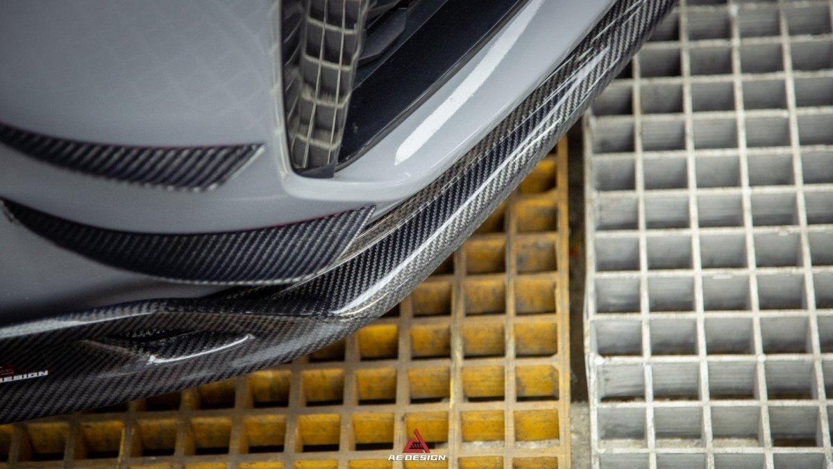 BMW 5 Series M550i 540i (With M-Package Bumper) G30 G31 LCI 2021 2022 2023 2024 with Aftermarket Parts - AE Style Front Canards Carbon Fiber from ArmorExtend