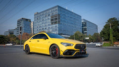 Mercedes Benz CLA45S C118 2020 2021 2022 2023 2024 with Aftermarket Parts - AE Style Front Canards?Carbon Fiber?from ArmorExtend
