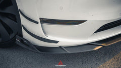 Tesla Model Y 2020 2021 2022 2023 2024 2025 with Aftermarket Parts - AE Style Front Canards Carbon Fiber from ArmorExtend
