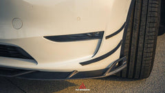 Tesla Model Y 2020 2021 2022 2023 2024 2025 with Aftermarket Parts - AE Style Front Canards Carbon Fiber from ArmorExtend