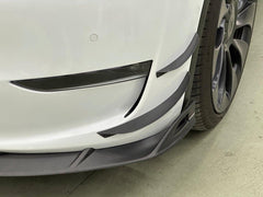 Tesla Model Y 2020 2021 2022 2023 2024 2025 with Aftermarket Parts - AE Style Front Canards Carbon Fiber from ArmorExtend