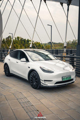 Tesla Model Y 2020 2021 2022 2023 2024 2025 with Aftermarket Parts - AE Style Front Canards Carbon Fiber from ArmorExtend