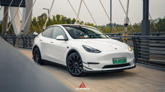 Tesla Model Y 2020 2021 2022 2023 2024 2025 with Aftermarket Parts - AE Style Front Canards Carbon Fiber from ArmorExtend