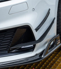 Audi S7 A7 (with s-line bumper) C8 2019 2020 2021 2022 2023 2024 with Aftermarket Parts - AE Front Canards Carbon Fiber from ArmorExtend