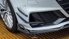 Audi S7 A7 (with s-line bumper) C8 2019 2020 2021 2022 2023 2024 with Aftermarket Parts - AE Front Canards Carbon Fiber from ArmorExtend