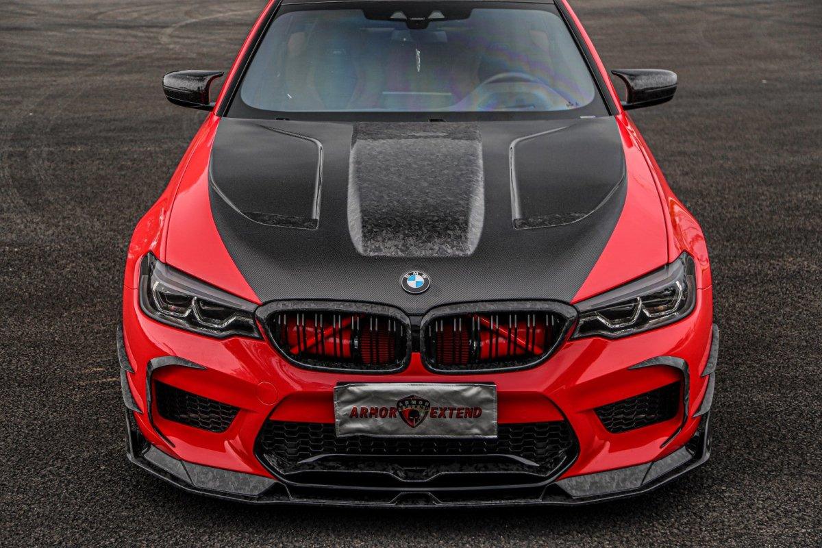 BMW M5/M5C F90 Pre-LCI 2018 2019 2020 & M5/M5C F90 LCI 2021 2022 2023 2024 with Aftermarket Parts - AE?Front Canards?Carbon Fiber?from ArmorExtend