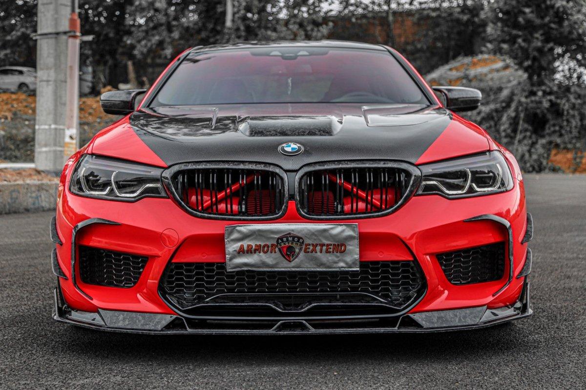 BMW M5/M5C F90 Pre-LCI 2018 2019 2020 & M5/M5C F90 LCI 2021 2022 2023 2024 with Aftermarket Parts - AE?Front Canards?Carbon Fiber?from ArmorExtend
