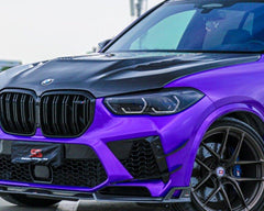 BMW X5M X5MC F95 Pre-LCI 2020 2021 2022 2023 with Aftermarket Parts - AE Style Front Canards Carbon Fiber from?ArmorExtend