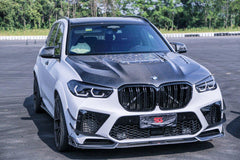 BMW X5M X5MC F95 Pre-LCI 2020 2021 2022 2023 with Aftermarket Parts - AE Style Front Canards Carbon Fiber from?ArmorExtend