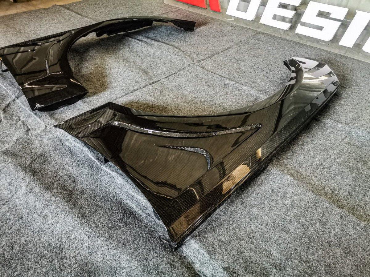Audi S4 / A4 B9.5 2020 2021 2022 2023 2024 with Aftermarket Parts - AE Style Front Fenders Carbon Fiber?from ArmorExtend