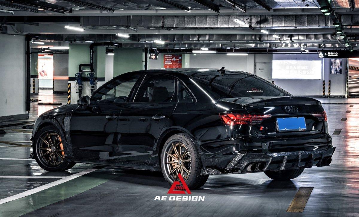 Audi S4 / A4 B9.5 2020 2021 2022 2023 2024 with Aftermarket Parts - AE Style Front Fenders Carbon Fiber?from ArmorExtend