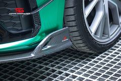 Audi S4 / A4 (With S-line Bumper) B9.5 2020 2021 2022 2023 2024 with Aftermarket Parts - AE Style Front Lip Carbon Fiber from ArmorExtend
