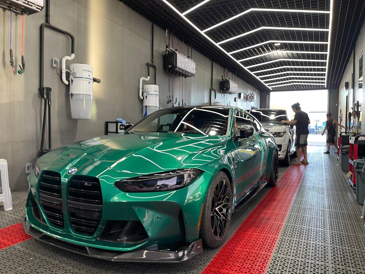 BMW M3 G80 G81 2021 2022 2023 2024 & M4 G82 G83 2021 2022 2023 2024 with Aftermarket Parts - AE V1 Style Front Lip Carbon Fiber from ArmorExtend