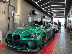 BMW M3 G80 G81 2021 2022 2023 2024 & M4 G82 G83 2021 2022 2023 2024 with Aftermarket Parts - AE V1 Style Front Lip Carbon Fiber from ArmorExtend
