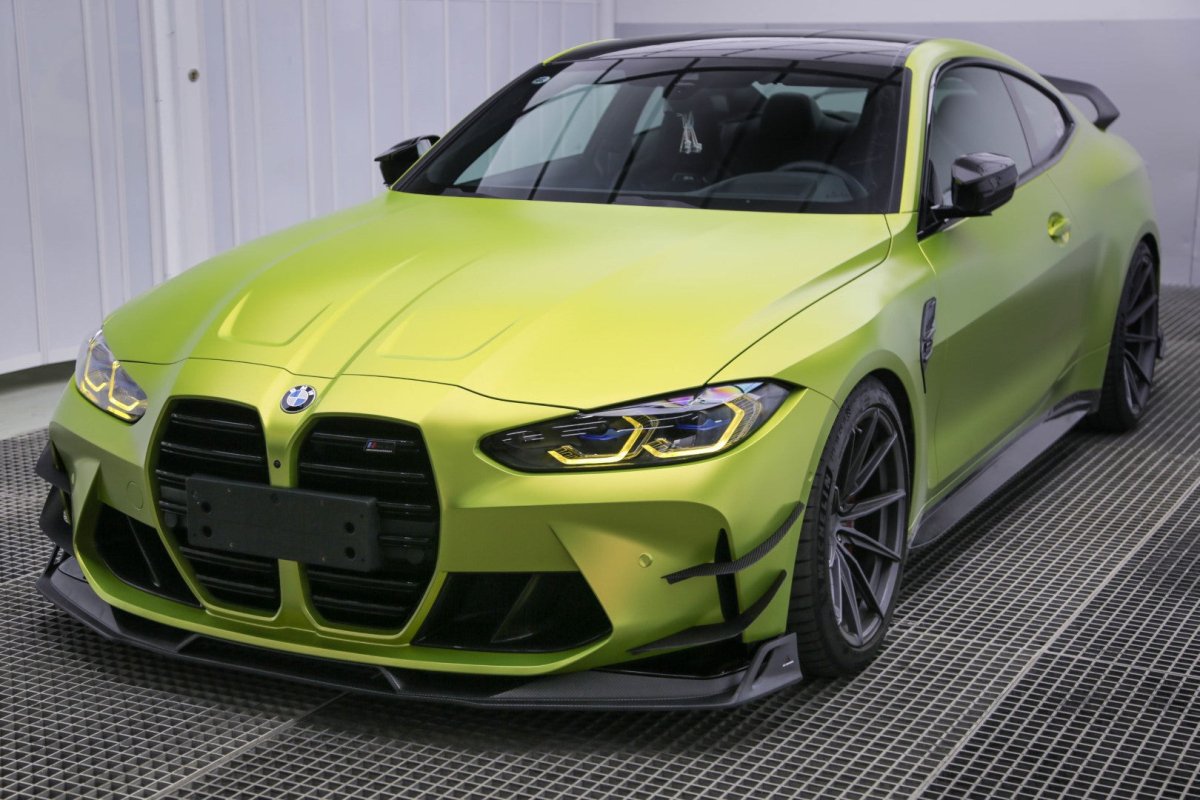 BMW M3 G80 G81 2021 2022 2023 2024 & M4 G82 G83 2021 2022 2023 2024 with Aftermarket Parts - AE V1 Style Front Lip Carbon Fiber from ArmorExtend