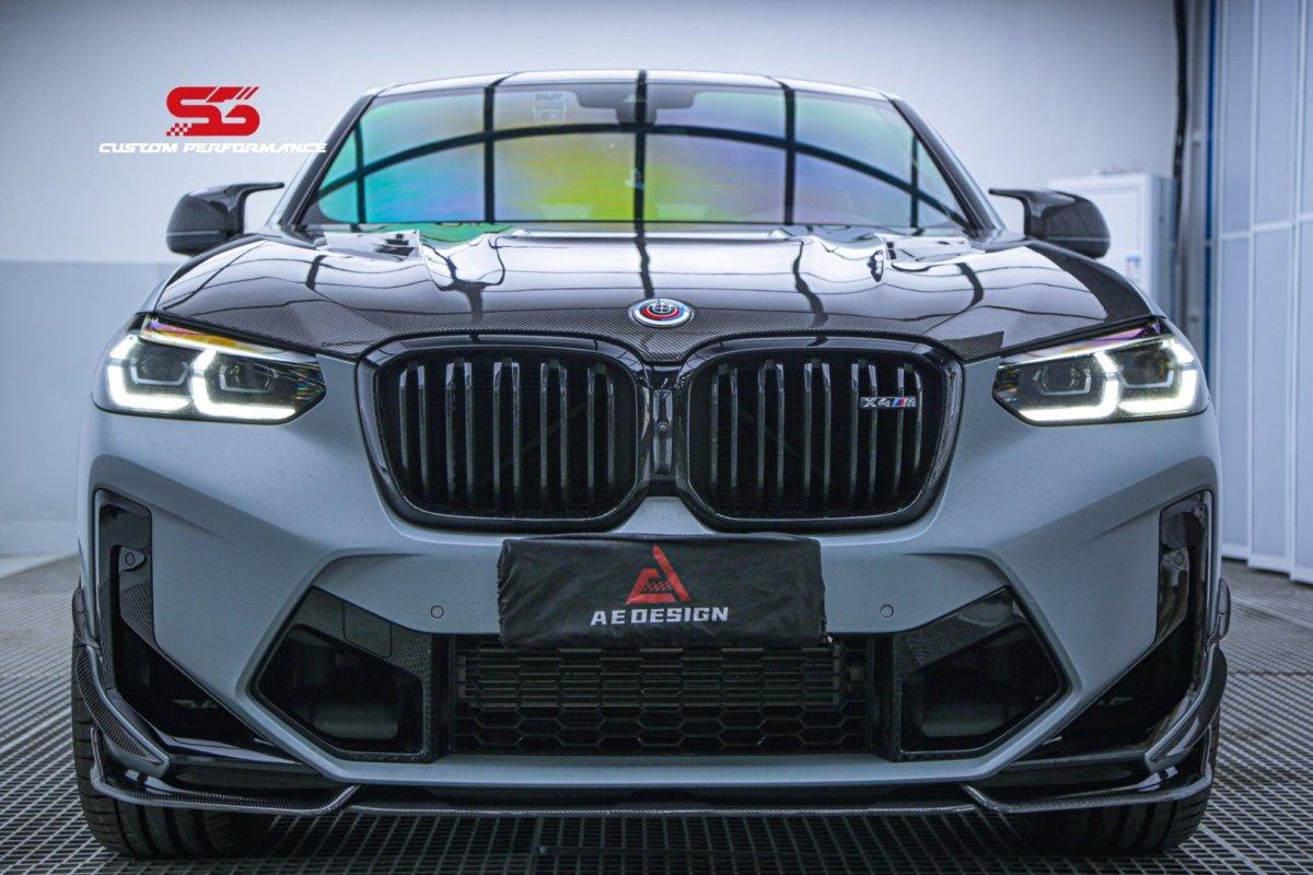 BMW X3M X3MC F97 LCI 2022 2023 2024 & X4M X4MC F98 LCI 2022 2023 2024 with Aftermarket Parts - AE Front Lip?Carbon Fiber?from ArmorExtend