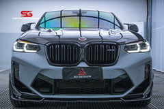 BMW X3M X3MC F97 LCI 2022 2023 2024 & X4M X4MC F98 LCI 2022 2023 2024 with Aftermarket Parts - AE Front Lip?Carbon Fiber?from ArmorExtend