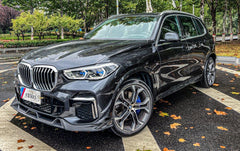 BMW X5 G05 M50i & X/S Drive 40i (With M-Package) Pre-LCI 2019 2020 2021 2022 with Aftermarket Parts - AE Style?Front Lip Carbon Fiber from?ArmorExtend