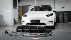 Tesla Model Y 2020 2021 2022 2023 2024 with Aftermarket Parts - AE Style Front Lip Carbon Fiber from ArmorExtend