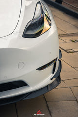 Tesla Model Y 2020 2021 2022 2023 2024 with Aftermarket Parts - AE Style Front Lip Carbon Fiber from ArmorExtend