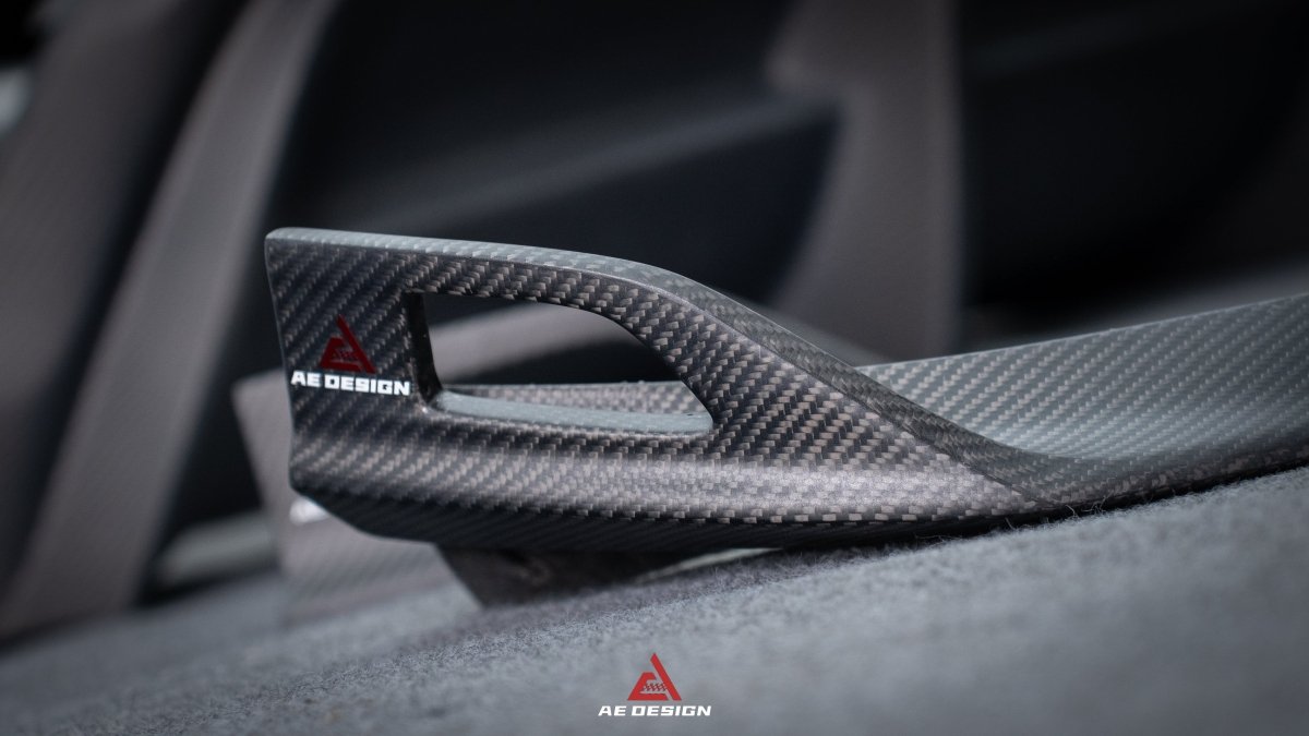 Tesla Model Y 2020 2021 2022 2023 2024 with Aftermarket Parts - AE Style Front Lip Carbon Fiber from ArmorExtend