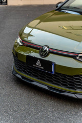 Volkswagen GTI & R-line MK8 2022 2023 2024 with Aftermarket Parts - AE Style Front Lip?Carbon Fiber?from ArmorExtend