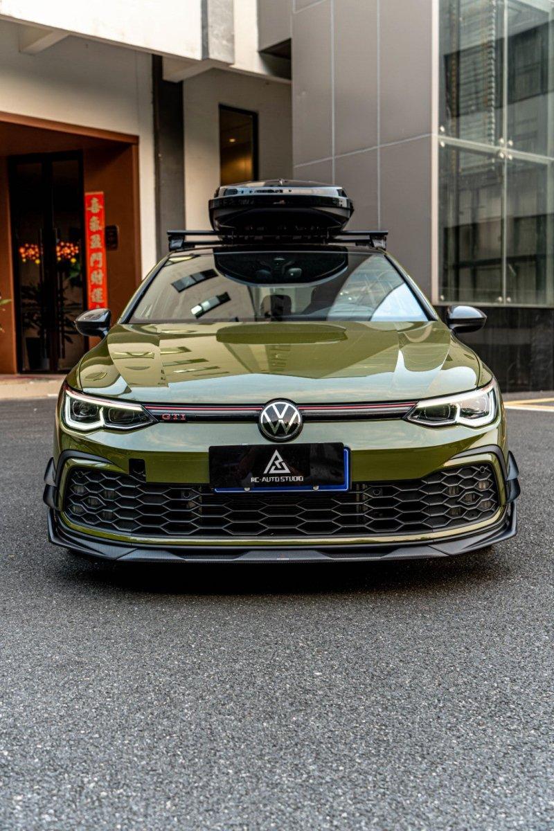 Volkswagen GTI & R-line MK8 2022 2023 2024 with Aftermarket Parts - AE Style Front Lip?Carbon Fiber?from ArmorExtend
