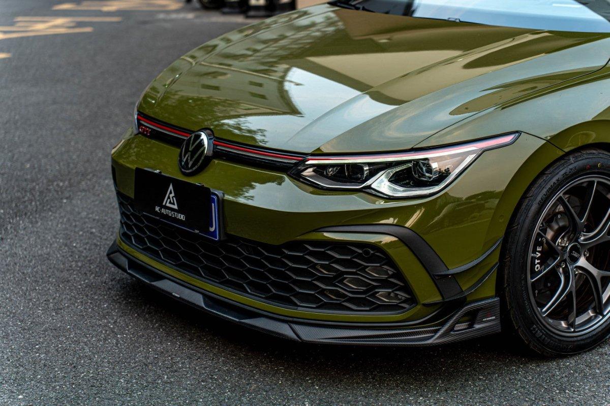 Volkswagen GTI & R-line MK8 2022 2023 2024 with Aftermarket Parts - AE Style Front Lip?Carbon Fiber?from ArmorExtend