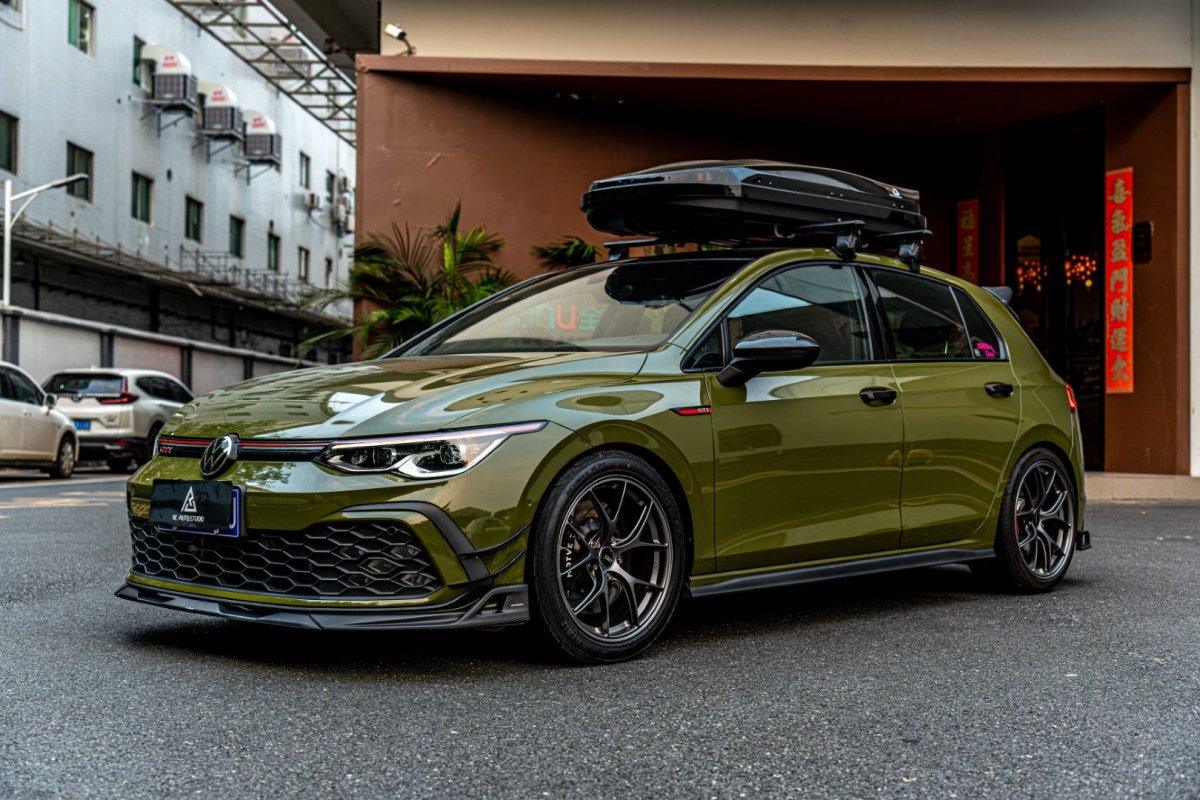 Volkswagen GTI & R-line MK8 2022 2023 2024 with Aftermarket Parts - AE Style Front Lip?Carbon Fiber?from ArmorExtend